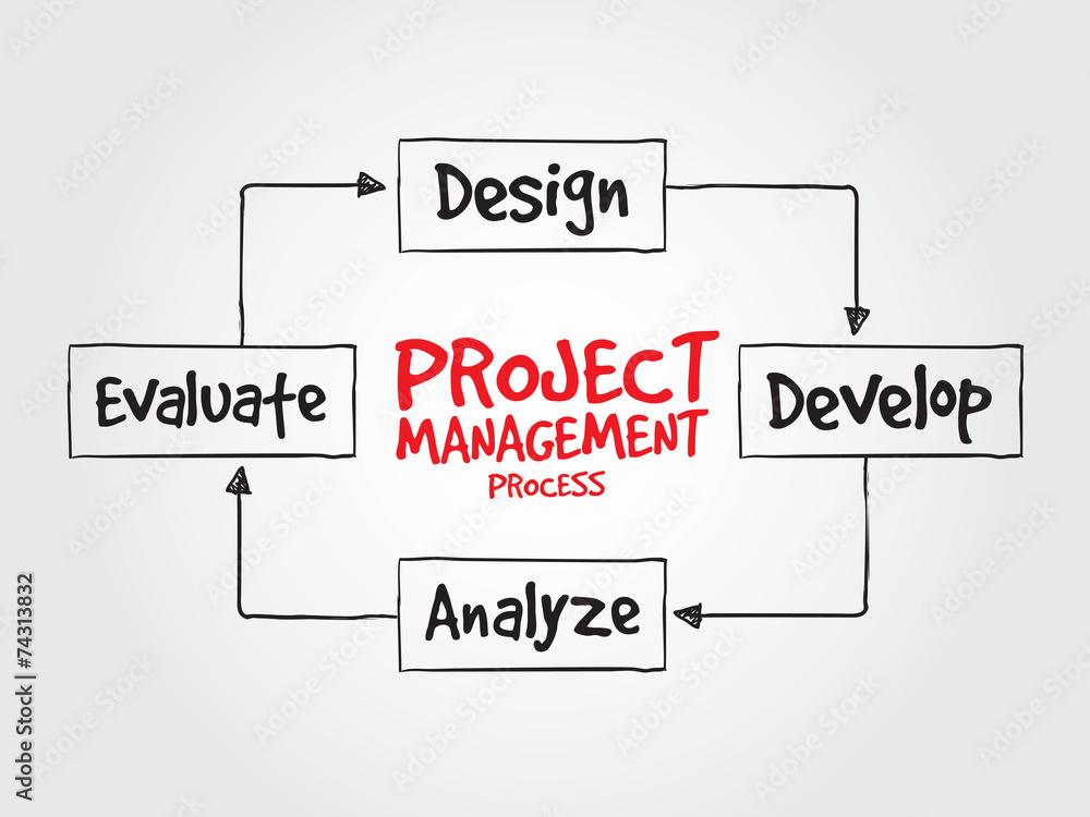 Project management process diagram for presentations and reports Project management process diagram for presentations and reports