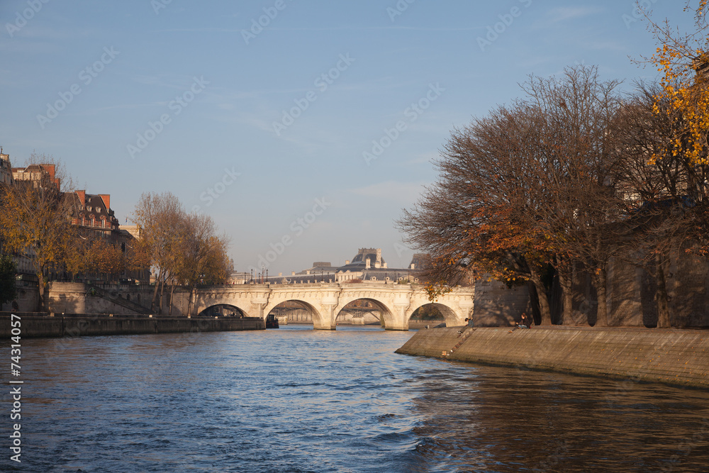 Parisian bridge Pont Neuf, France.