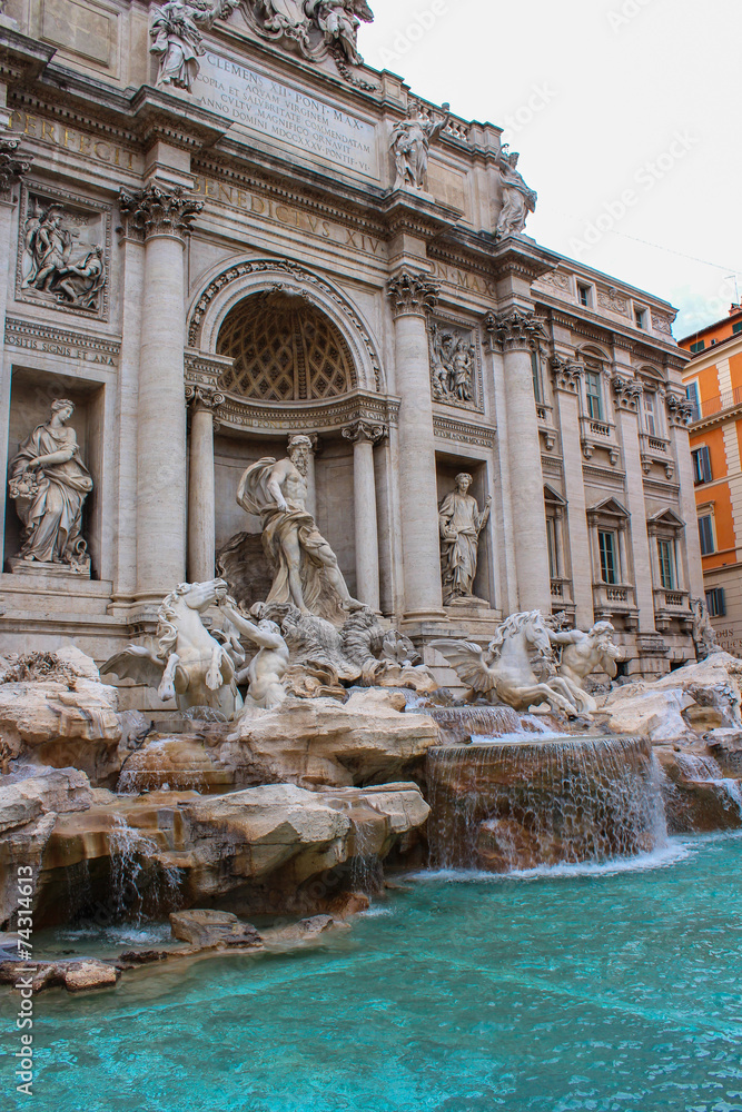 Rome, Italy. One of the most famous landmarks - Trevi Fountain (