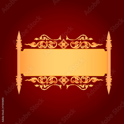 Asian Art Background, Thai art pattern vector for cover design,