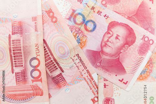 Chinese 100 yuan renminbi banknotes photo