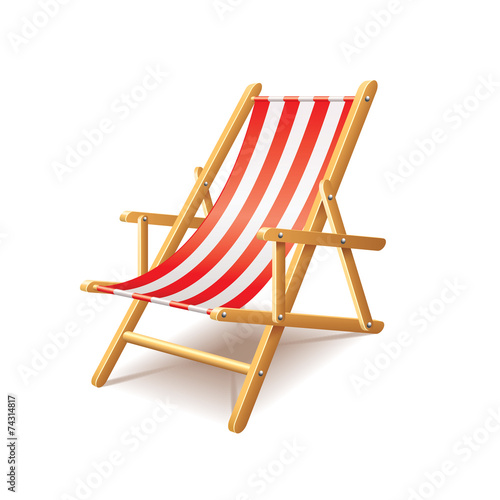 Deck chair isolated on white vector