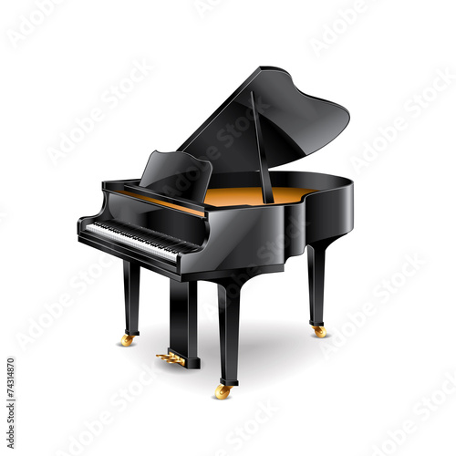 Piano isolated on white vector