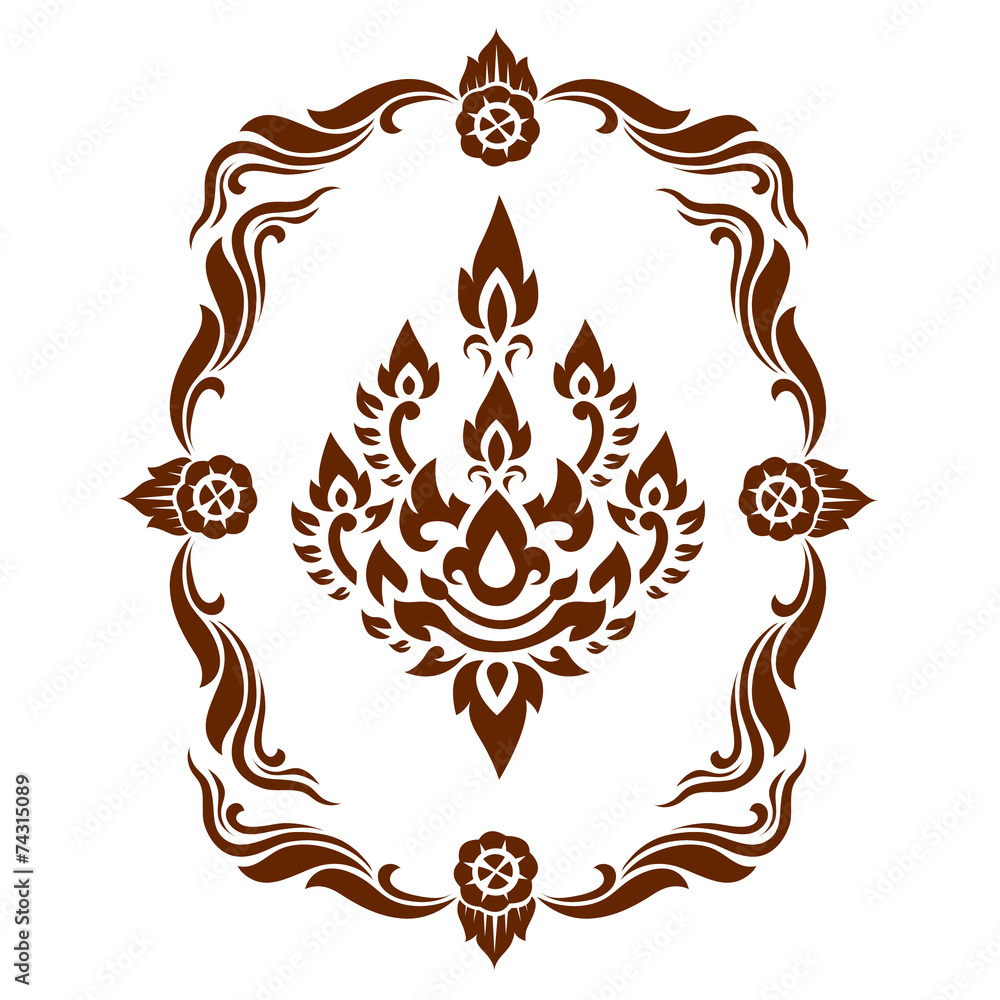 Fototapeta premium Line Thai art pattern vector illustration