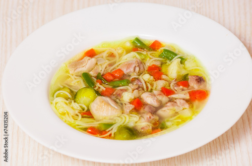 chicken soup with noodle and vegetables