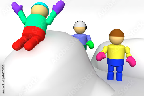 雪遊びをする子供