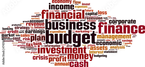 Budget word cloud concept. Vector illustration