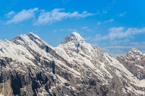 Jungfrau Mountain Range with Blue Sky in Switzerland