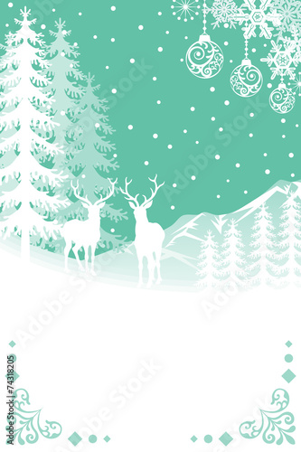 Reindeer in Nature - BlueGreen