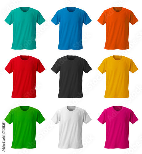 Colorful T-shirts  with clipping path