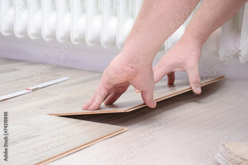 Quadro em tela Laminat verlegen