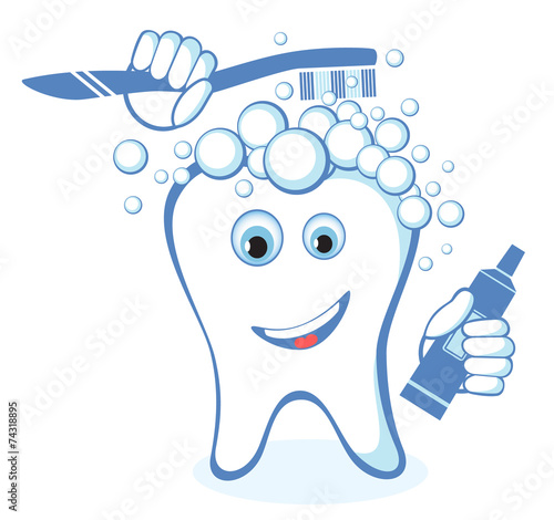 Healthy white shiny tooth