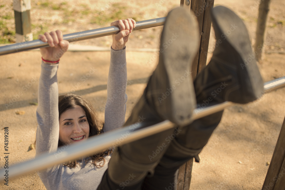 Outdoors sport: Park and woman Outdoors sport: Park and woman