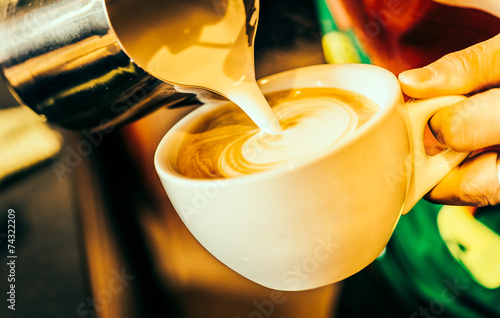 Making latte art photo