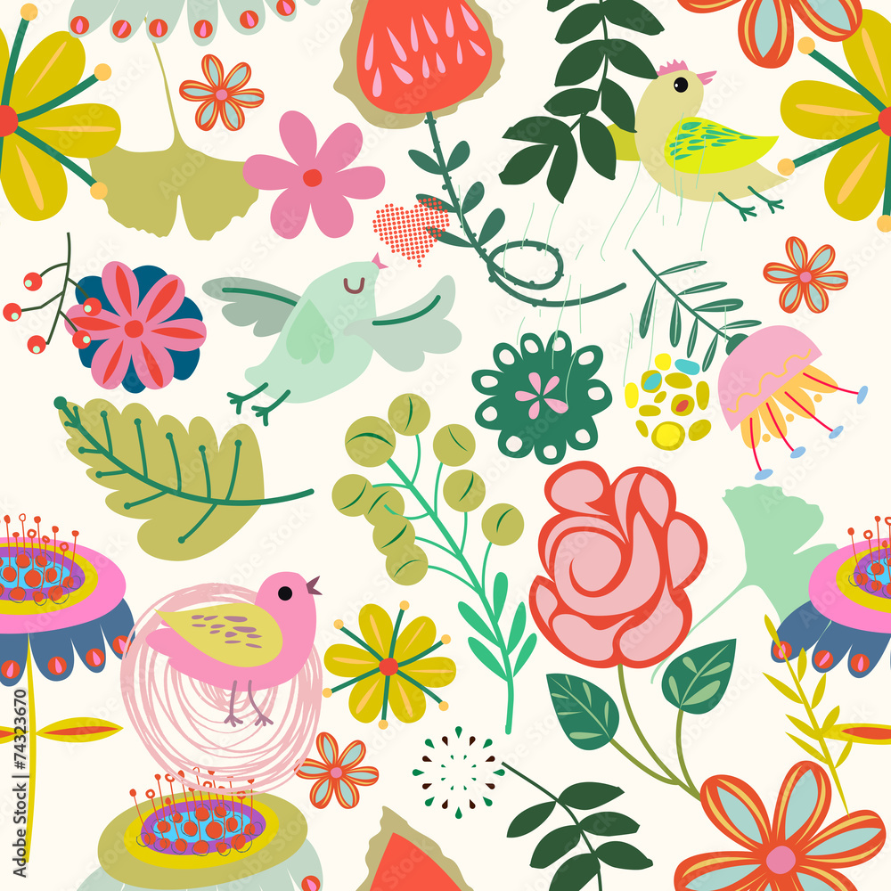 Obraz premium flower-seamless