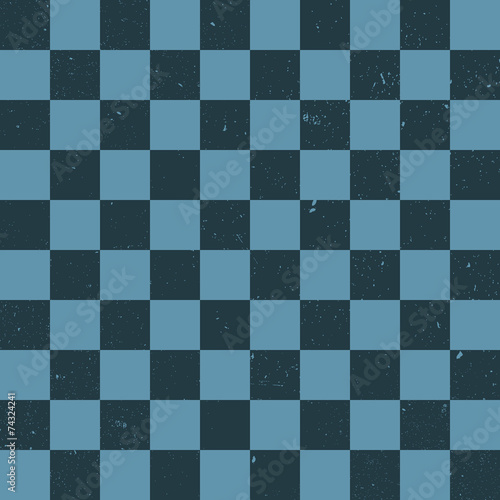 A blue checkered vector background with grunge texture