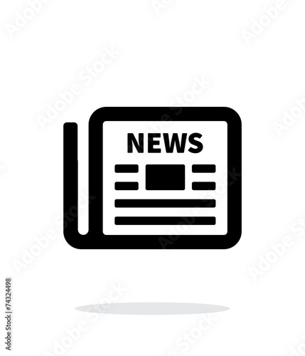 Newspaper icon on white background.