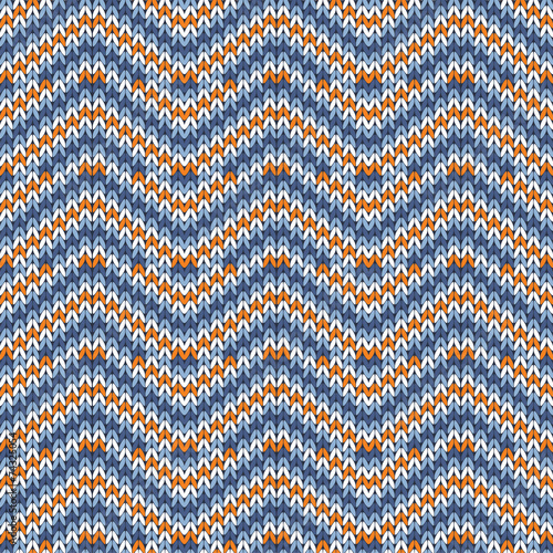 Retro Style Seamless Knitted Pattern.  Vector