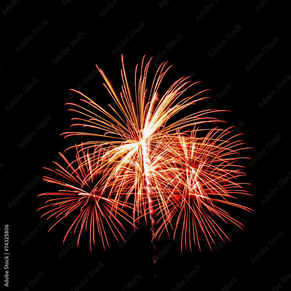 Fototapeta premium colorful fireworks over dark sky background