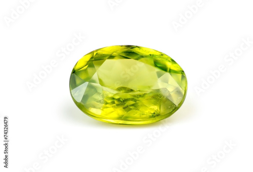 Green titanite sphene natural gemstone