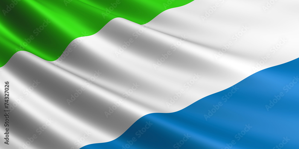 Sierra Leone flag. Sierra Leone flag.