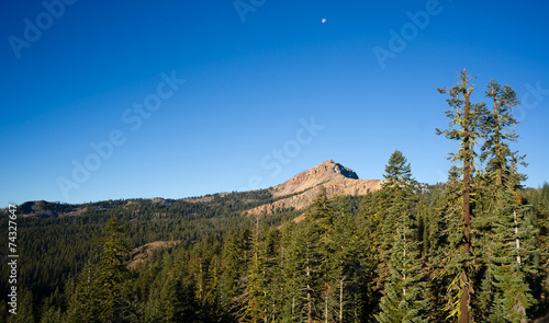 Vertical Composition Moonrise Brokeoff Mountain Lassen National