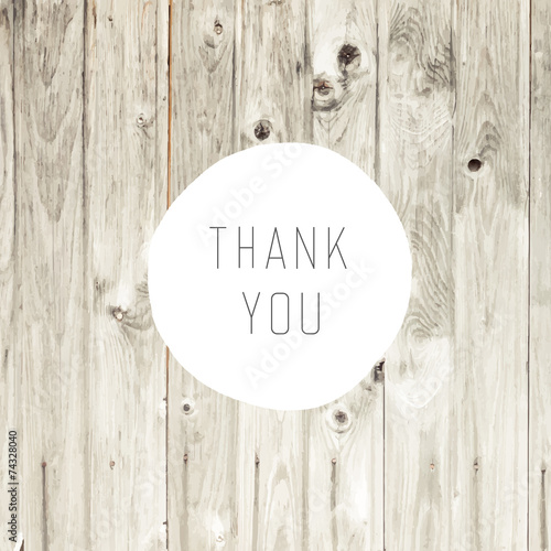 Thank You Card with Blond Wooden Background