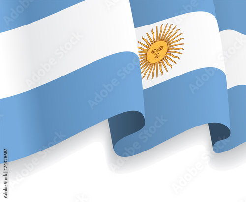 Background with waving Argentine Flag. Vector