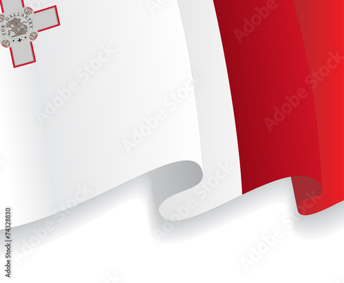 Background with waving Malta Flag. Vector