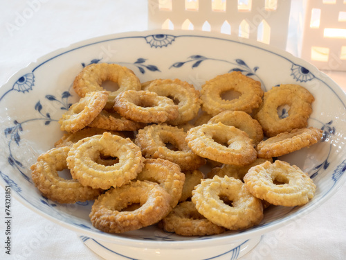 Traditional Danish homemade vanilla christmas cookies