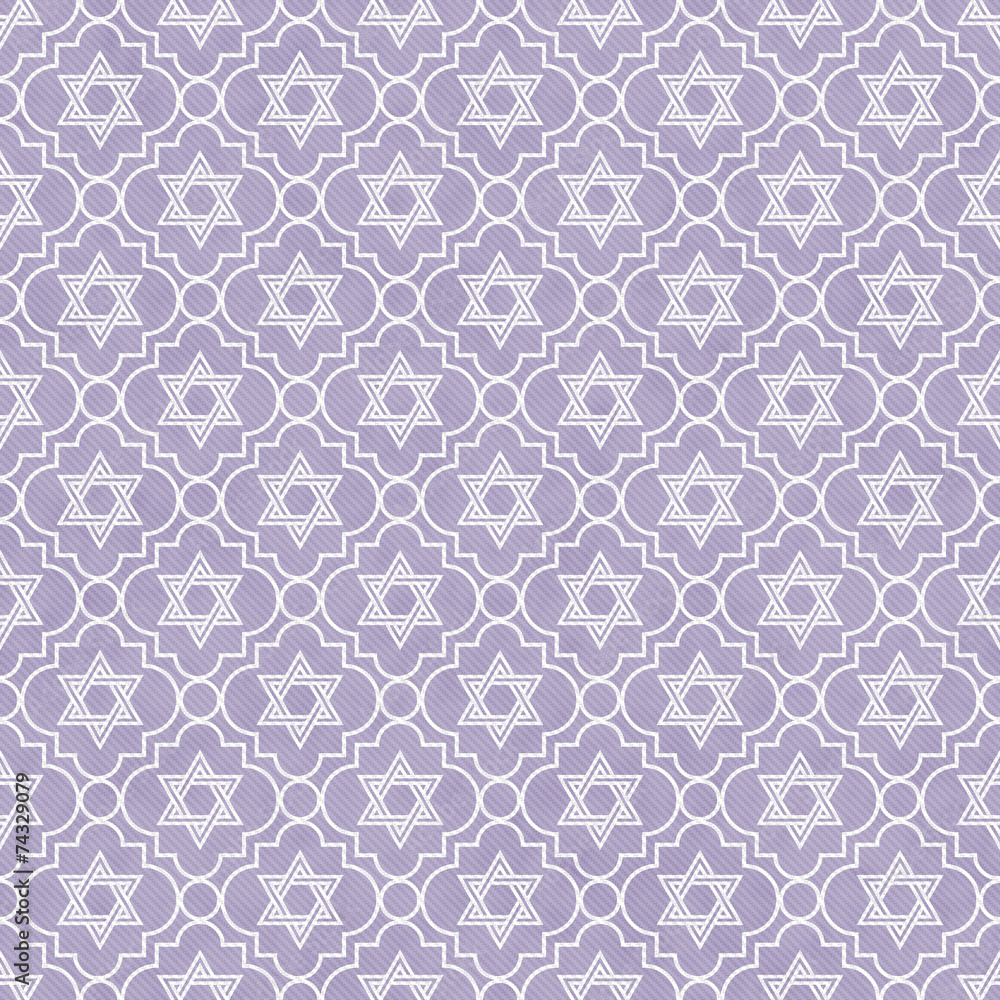 Purple and White Star of David Repeat Pattern Background