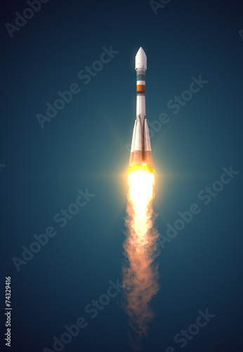 Fotografiet Carrier Rocket Soyuz-Fregat Takes Off
