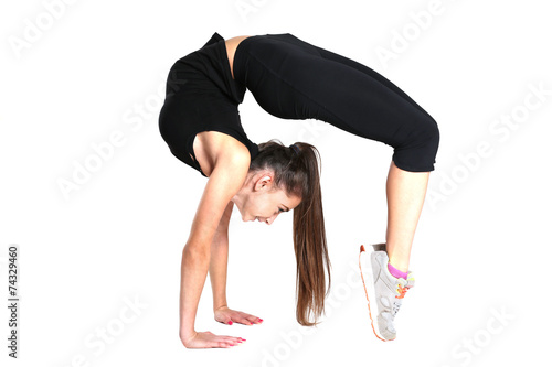 Photography Flexible girl isolated on white