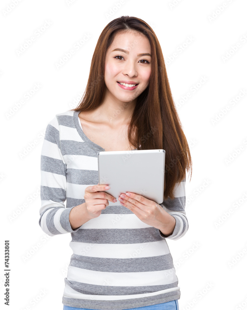 Woman use of tablet Woman use of tablet