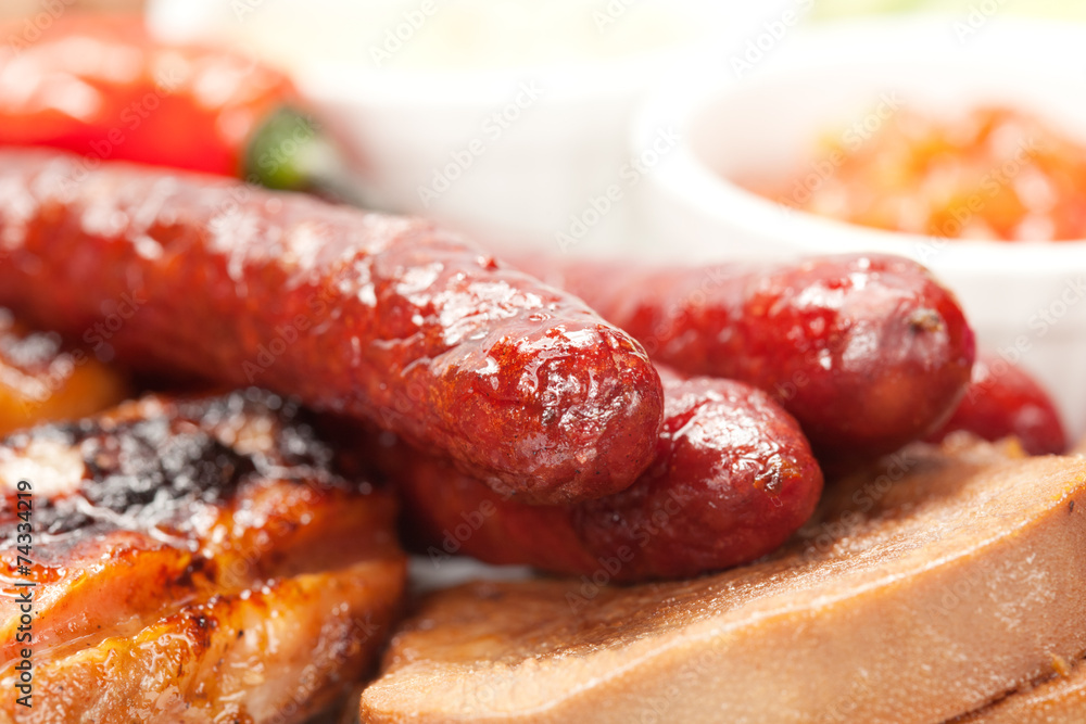Grilled sausage collage. Grilled sausage collage.