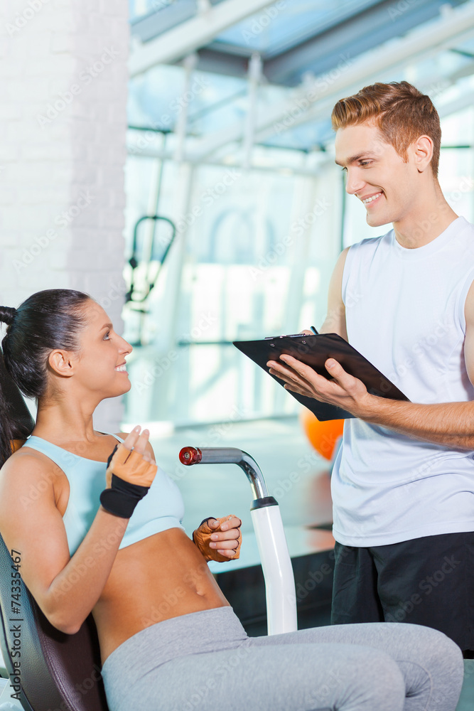 Obraz premium Planning a day with instructor.