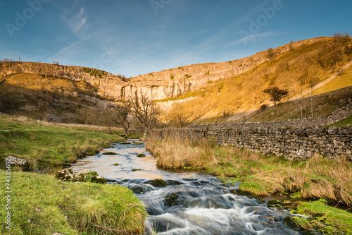 Malham Beck flows from Malham Cove