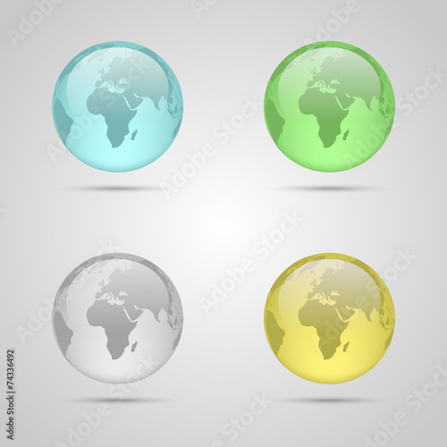 Set of planet earth