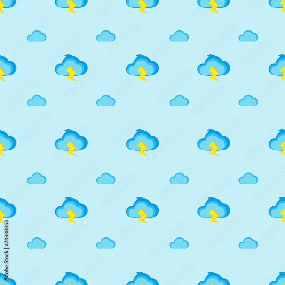 Vector flat modern cartoon clouds seamless pattern Vector flat modern cartoon clouds seamless pattern