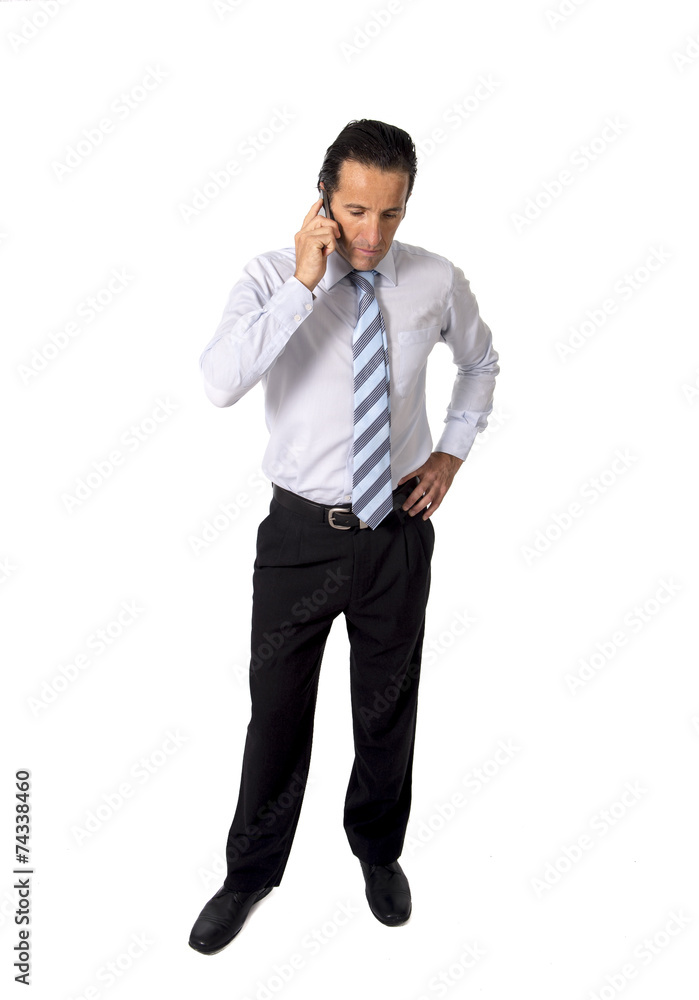 senior Hispanic businessman at work talking business senior Hispanic businessman at work talking business