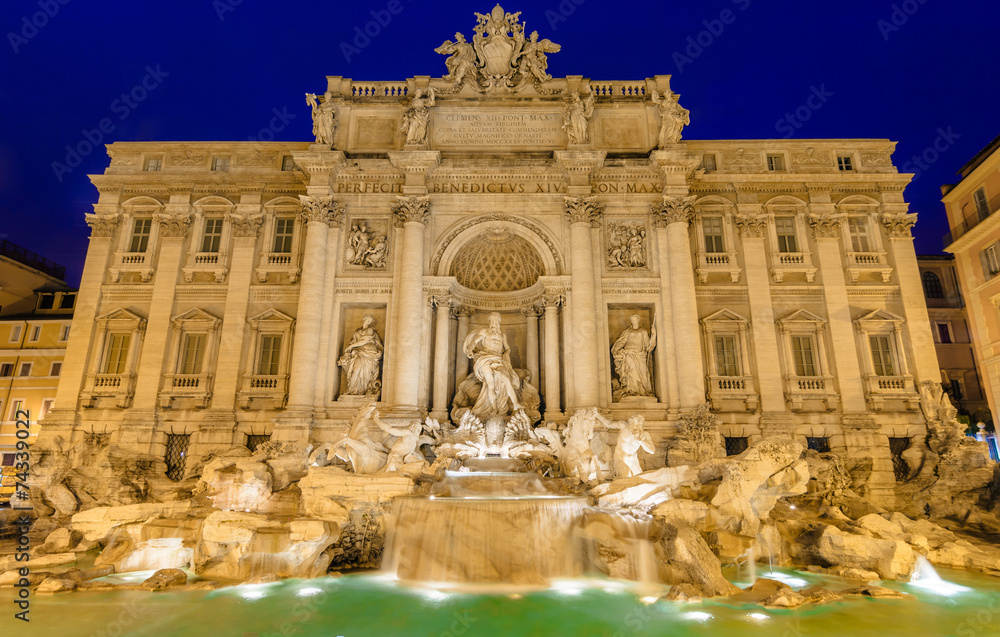 Neptune statue of the Trevi Fountain in Rome Italy