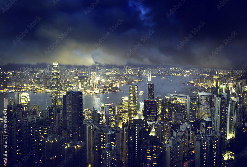 Fototapeta premium Hong Kong island from Victoria's Peak
