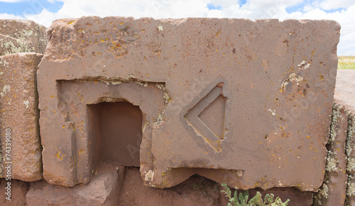 Megalithic stone in the Puma Punku, Bolivia