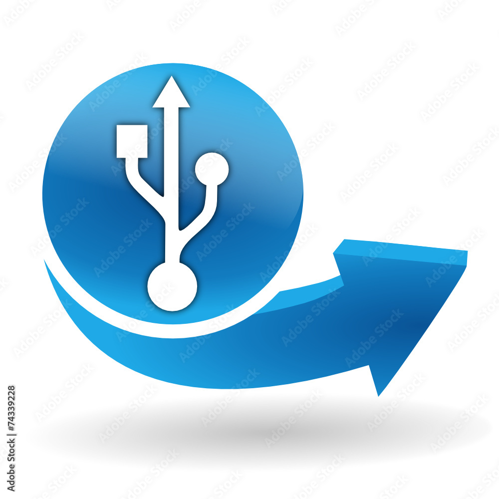 usb sur bouton web bleu usb sur bouton web bleu