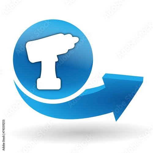 visseuse dévisseuse sur bouton web bleu