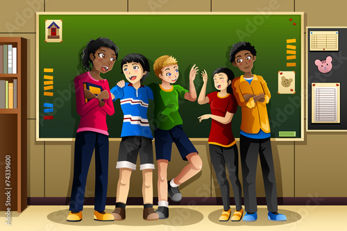 Multi-ethnic students in the classroom