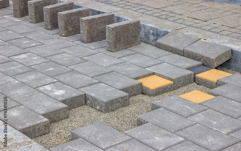 Fototapeta Laying concrete brick background