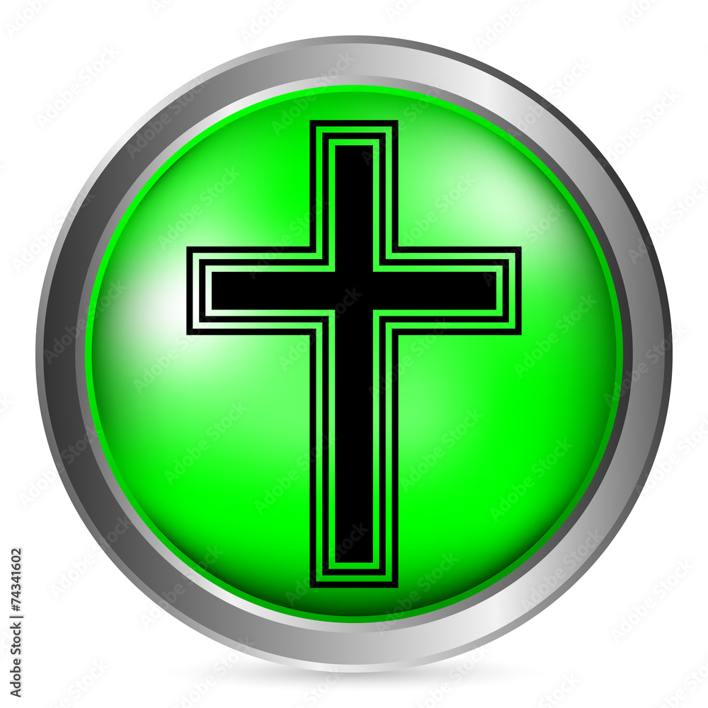Obraz premium Religious cross button