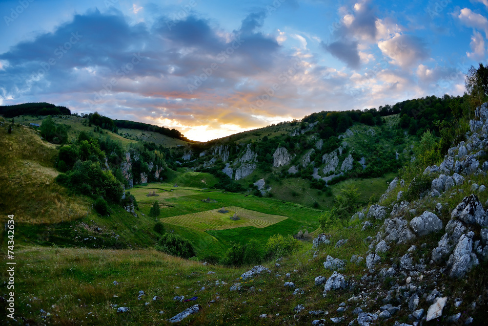 Beautiful summer landscape in the mountains, Romania
