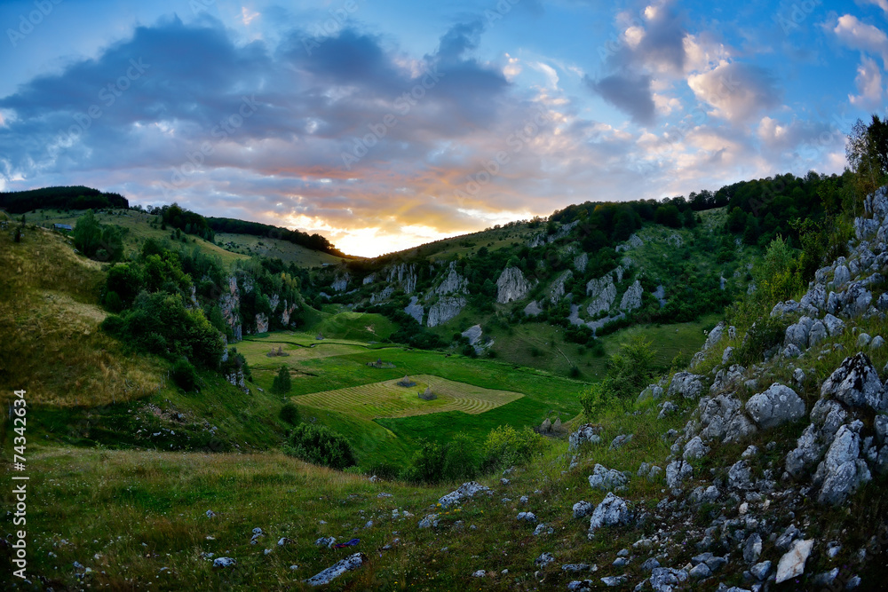 Beautiful summer landscape in the mountains, Romania Beautiful summer landscape in the mountains, Romania